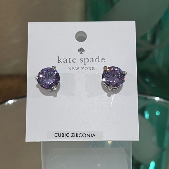 Kate Spade Gumdrop Studs, silver and light amethyst, Earrings, new! - Picture 1 of 8